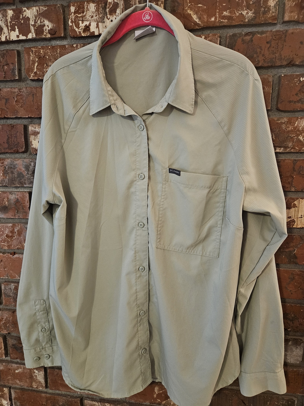 Columbia Women's Light Sage Green Button-Up Blouse